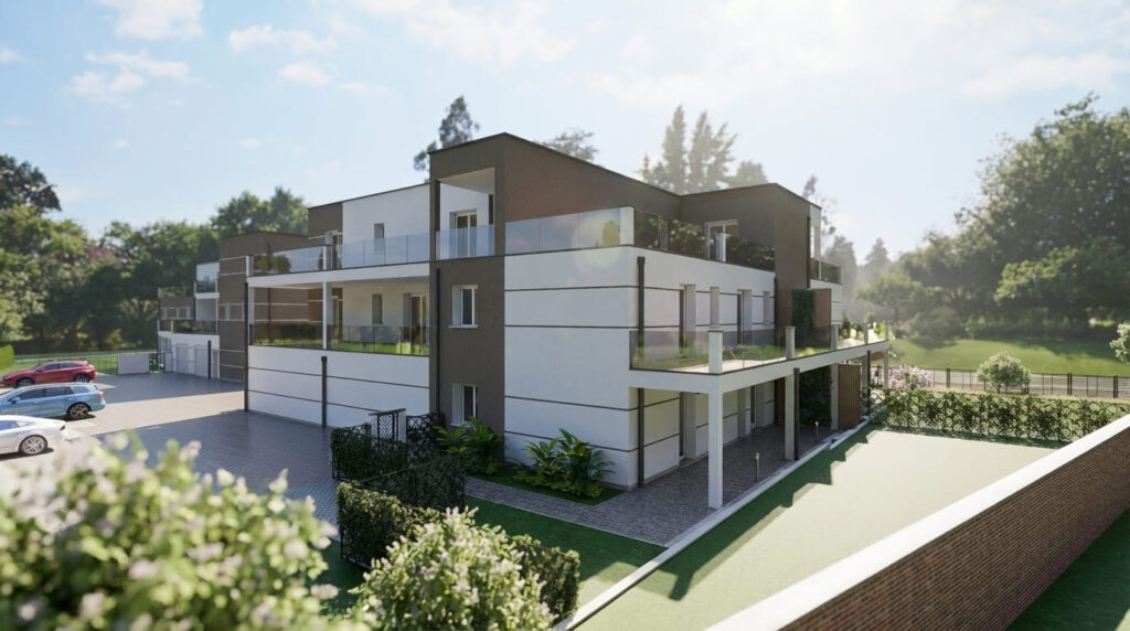 Lotti residenziali a Codemondo RE visti dall'alto